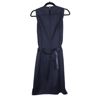 REED KRAKOFF Sleeveless Belted Dress Black Knee Length V Neck Women's 6