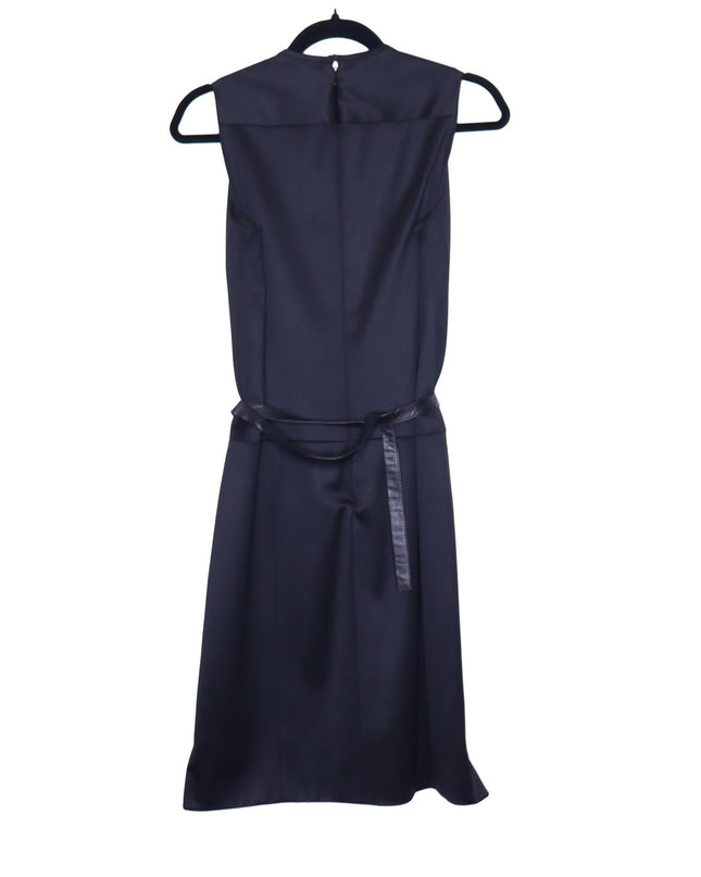 REED KRAKOFF Sleeveless Belted Dress Black Knee Length V Neck Women's 6