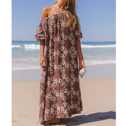 DAUGHTERS OF INDIA Dahlia Maxi Dress Maple Printed NWT Belted Linen Women's S