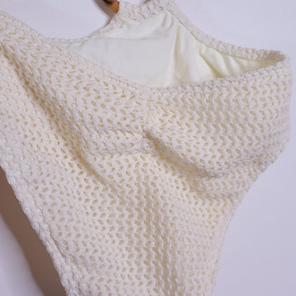 MONTCE Crochet Ky One Piece Swimsuit NWT Bone White Summer Women's S