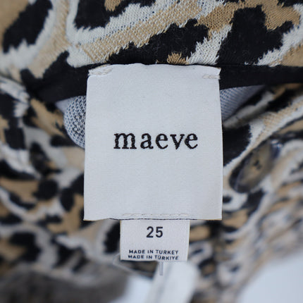 Maeve The Ettie Wide Leg Jeans Leopard Edition Crop High Rise Women's 25