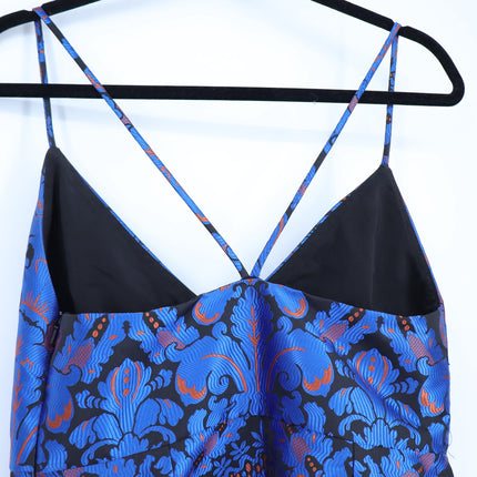 FREE PEOPLE Queen of Hearts Brocade Mini Dress Indigo and Black Women's 6