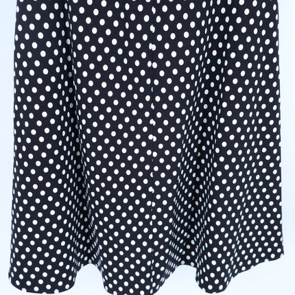 MAEVE Halter Ruched Midi Dress Black Polka Dot NWT Sleeveless Women's 10