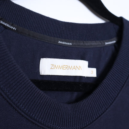 ZIMMERMANN Starcat Embroidered Sweatshirt Navy Pullover Terry Women's 3/US 10