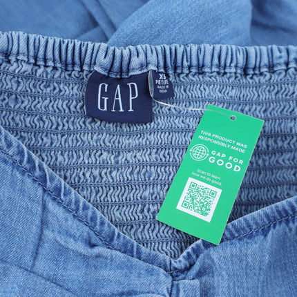 Gap Puff Sleeve Denim Mini Dress Washwell Blue NWT Chambray Women's XSP