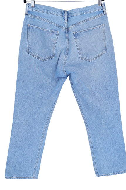 AGOLDE Riley Straight Cropped Jean Renewal Blue Light Wash High Rise Women's 31