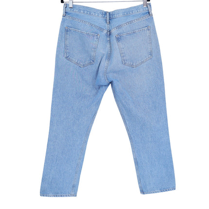AGOLDE Riley Straight Cropped Jean Renewal Blue Light Wash High Rise Women's 31