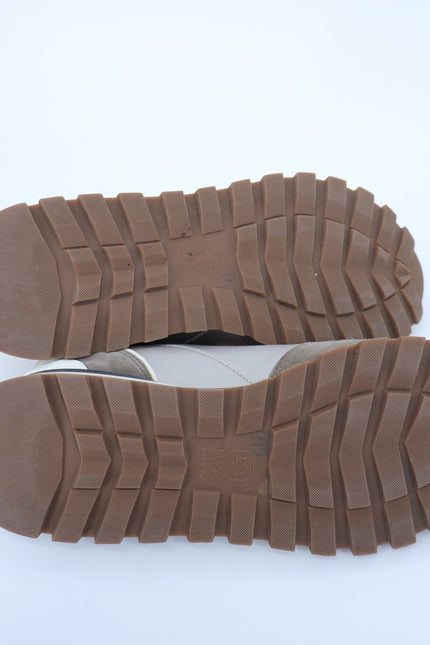 BRUNELLO CUCINELLI Monili Suede Sneakers Taupe and Beige Women's 40.5/US 10.5