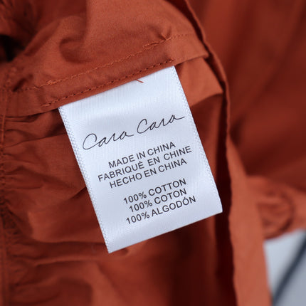 Cara Cara One Shoulder Tiered Maxi Dress Burnt Orange Cotton Women's S