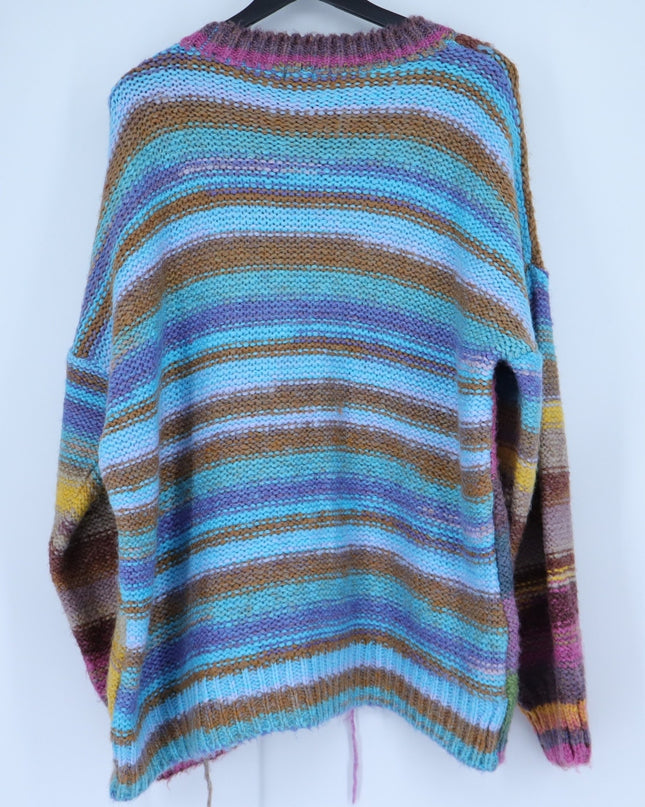 BDG Undone Spacedye Pullover Sweater Purple Multicolor Knit Jumper Women's M