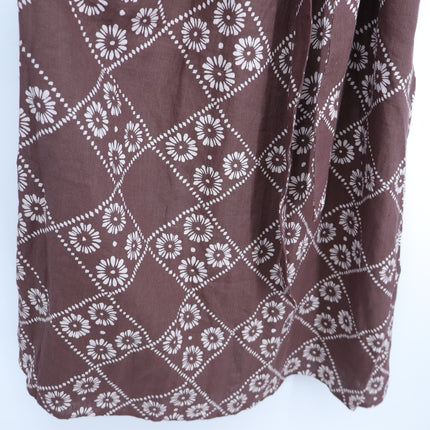 DAUGHTERS OF INDIA Dahlia Maxi Dress Maple Printed NWT Belted Linen Women's S