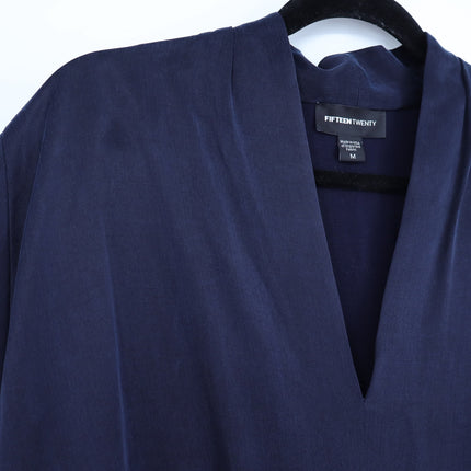 FIFTEEN TWENTY Blouson Tie Front Top Navy NWT Kimono Short Sleeve Women's M