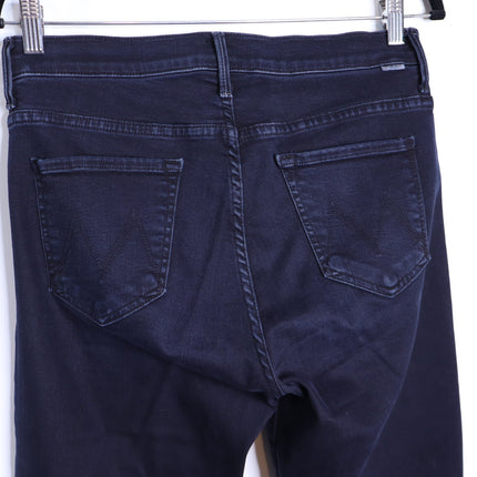 MOTHER Black The Insider Crop Step Fray Jeans Night in Paris Women's 29