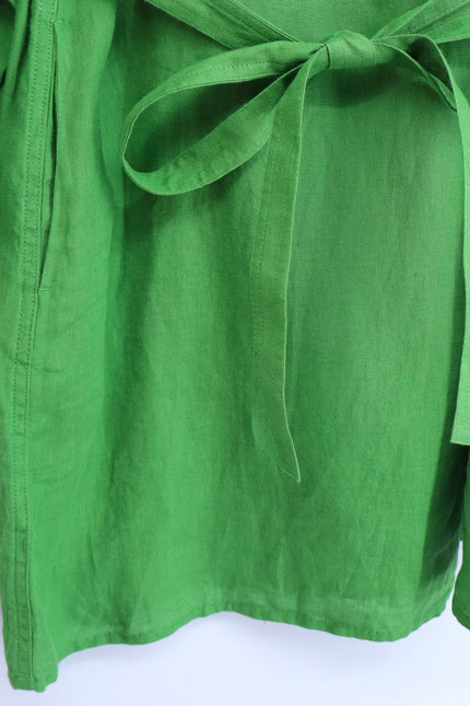 J. CREW Green Cabana Linen Mini Shift Dress NWT Summer Moss Belted Women's S
