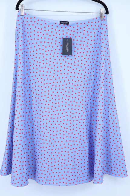 KATE SPADE Spring Time Dot Skirt NWT Midi Cosmic Zen Lavender Red Women's 12