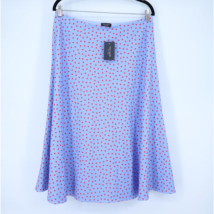 KATE SPADE Spring Time Dot Skirt NWT Midi Cosmic Zen Lavender Red Women's 12