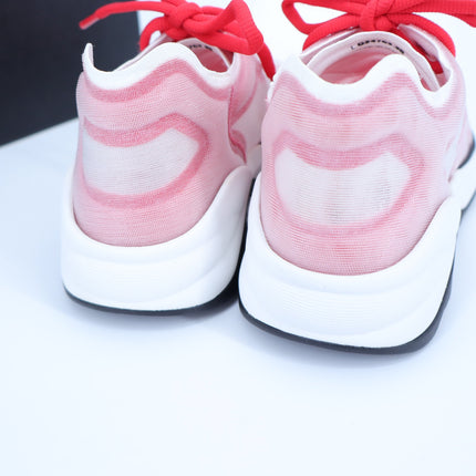 CHANEL Red White Mesh Sneakers NIB Tennis Trainers Active Women's 38/US 7.5