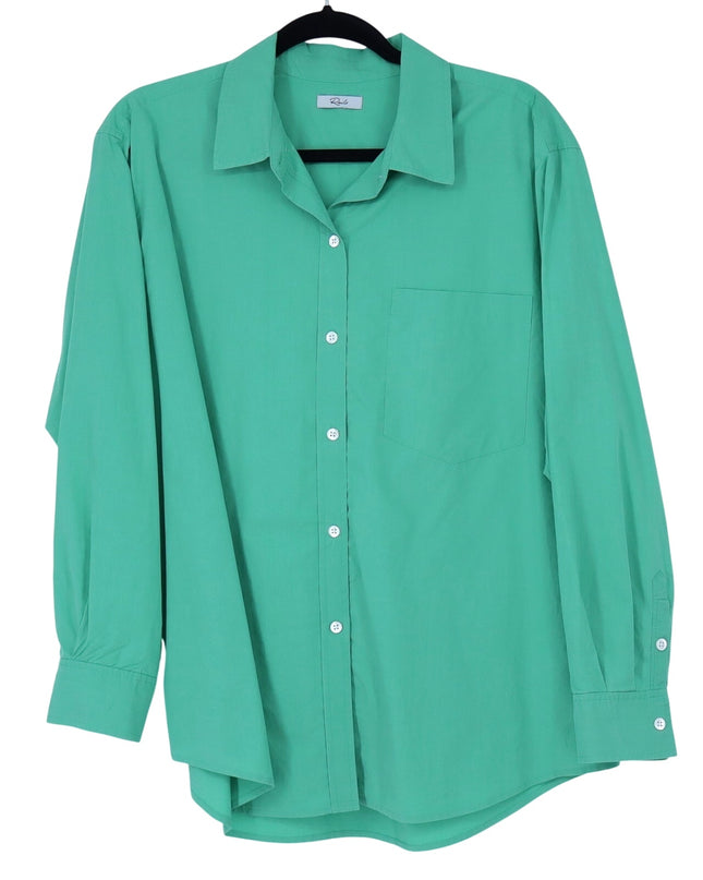 Rails Arlo Shirt Kelly Green Button Up Long Sleeve Relaxed Fit Women's M