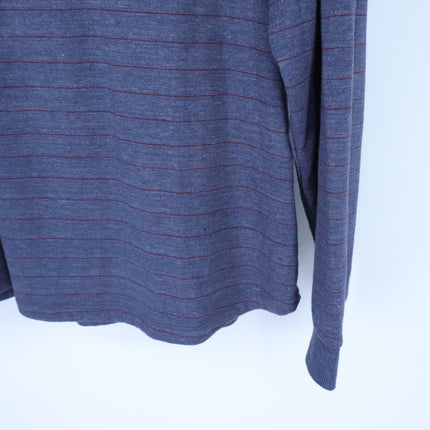 Marine Layer Double Knit Stripe Hoodie Blue Red Pullover Sweatshirt Men's XL