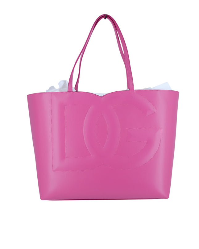 Dolce & Gabbana DG Logo Shopper Bag Light Lilac Pink NWT Medium Calfskin Tote