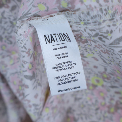 Nation Ltd Embry Midi Dress Dear Abby Floral Smocked Strappy Sleeve Women's XS