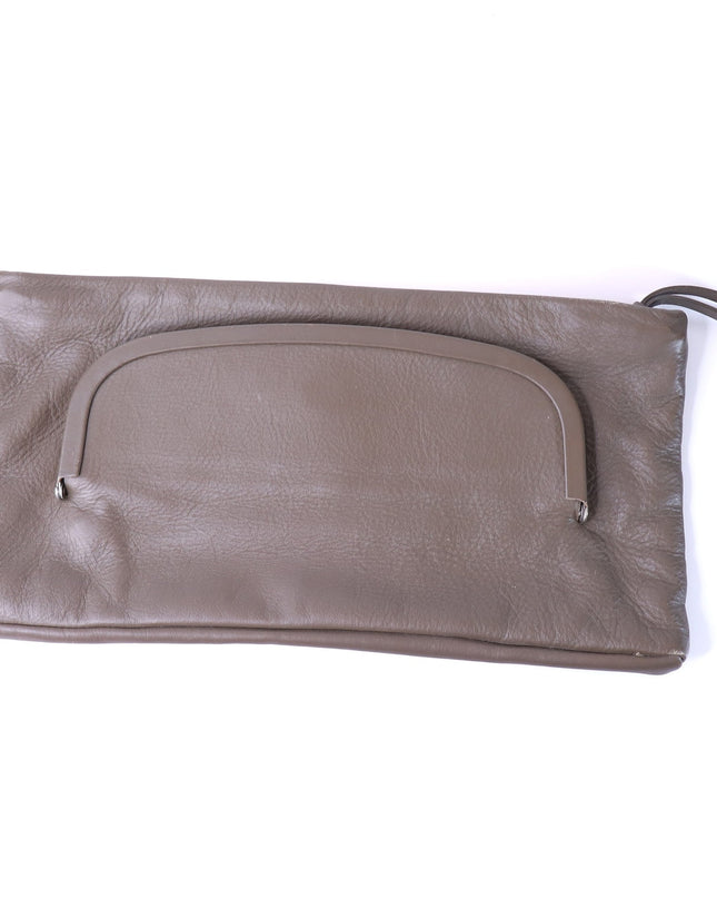 MM6 Dark Taupe Clutch Maison Martin Margiela Pebbled Leather Two Pocket Wallet