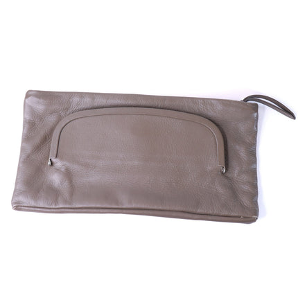 MM6 Dark Taupe Clutch Maison Martin Margiela Pebbled Leather Two Pocket Wallet