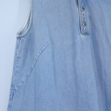 FRAME The City Shift Dress Betty Blue Denim Sleeveless Collared Women's 10