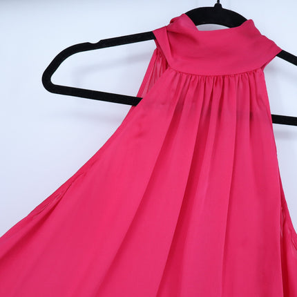 ZIMMERMANN Pink Silk Halter Blouse Tie-Neck Fuchsia Sleeveless Women's 1/US 2