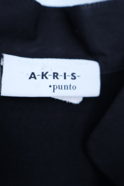 AKRIS PUNTO Black Ruffle Front Top Sleeveless Modal Knit Women's 6