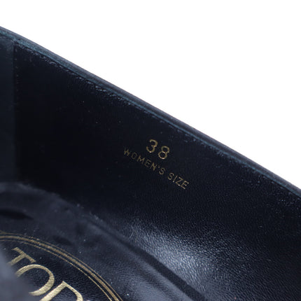 TOD'S Studded Suede Pumps Black and Gold Kitten Heel Women's 38/US 8