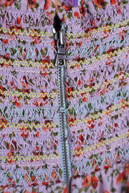 ALICE + OLIVIA Minka Tassel Fringe Maxi Dress Ritzy Multi Tie Front Women's 8