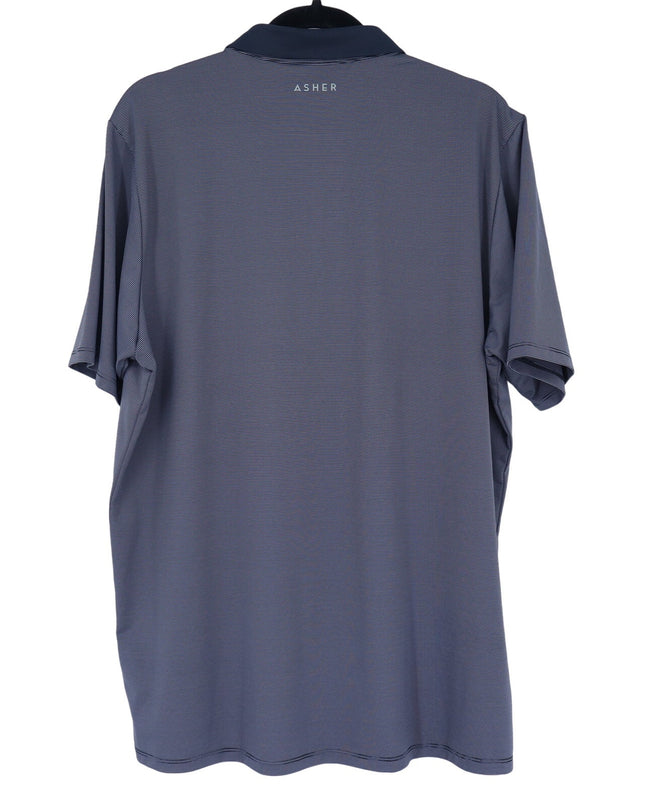 Asher Jib Stripe Golf Polo Shirt Onyx Short Sleeve Performance Active Men's XL