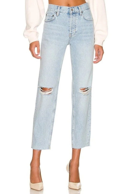 RAILS The Atwater Slouchy Straight Jeans Faded Blue Distressed NWT Women's 31