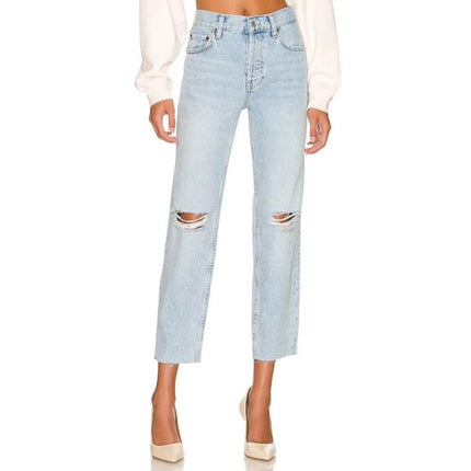 RAILS The Atwater Slouchy Straight Jeans Faded Blue Distressed NWT Women's 31