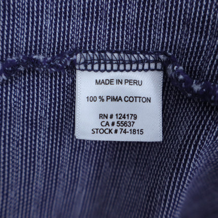 Johnston & Murphy Stripe Polo Shirt Navy Short Sleeve Casual Men's M