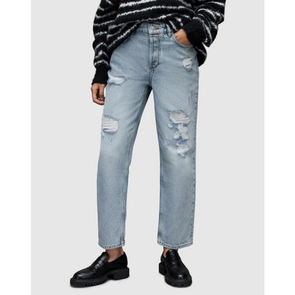 ALLSAINTS Zelma Jean NWT Light Indigo High Rise Ankle Straight Leg Women's 31