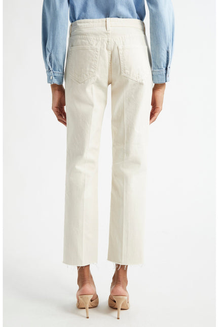 L'AGENCE NEW Milana Low Rise Stovepipe Straight Jeans French Vanilla Women's 28