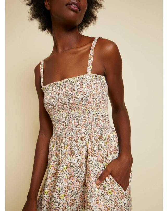 Nation Ltd Embry Midi Dress Dear Abby Floral Smocked Strappy Sleeve Women's XS