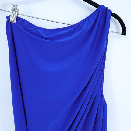 NORMA KAMALI Diana Ruched Gown Berry Blue NWT Midi Dress Women's S/36