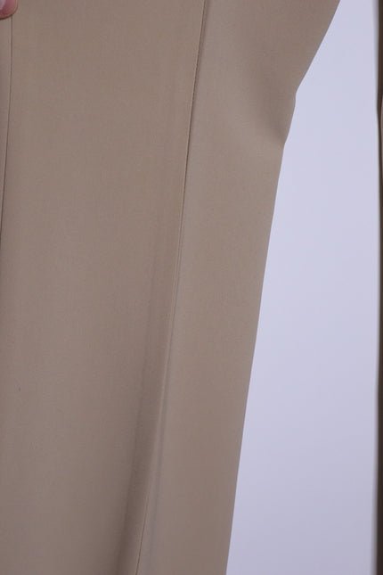 ST. JOHN Belted Wide Leg Trouser Beige High Waist Dress Pant Casual Women's 4