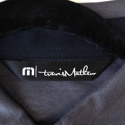 Travis Mathew Coto Performance Golf Polo Gray Chest Stripe Short Sleeve Men's S