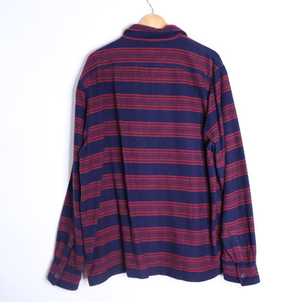 FAHERTY Yukon Brushed Work Shirt NWT Carmine Striped Red Cotton Men's XL