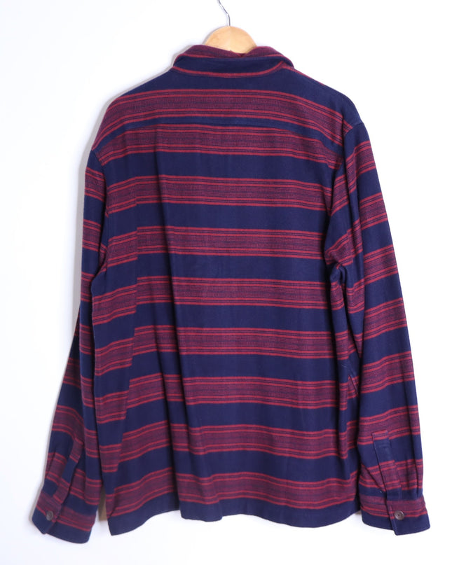 FAHERTY Yukon Brushed Work Shirt NWT Carmine Striped Red Cotton Men's XL