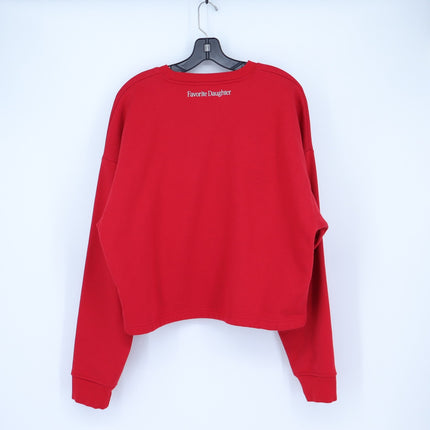 Favorite Daughter Cropped Favorite Mama Sweatshirt Cherry White Women's L