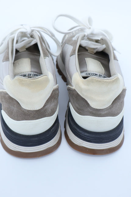 BRUNELLO CUCINELLI Monili Suede Sneakers Taupe and Beige Women's 40.5/US 10.5