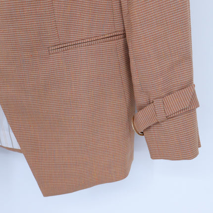 Veronica Beard Amadi Dickey Jacket Chai Orange Microplaid One Button Women's 6