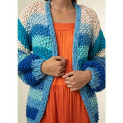 FRNCH Lobelia Cardigan NWT Pink Watermelon Oversized Chunky Knit Women's S/M