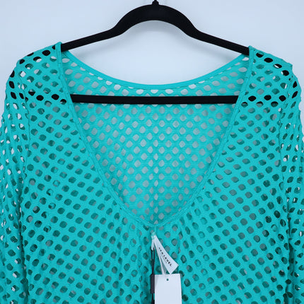 Sea Level Castaway Open Mesh Cover Up Evergreen NWT Long Sleeve Women's M