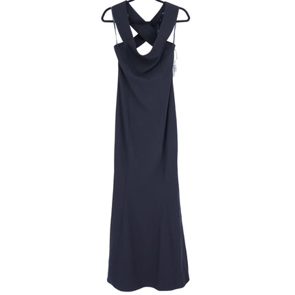 Laundry by Shelli Segal Cross Back Evening Gown Black NWT Maxi Dress Women's 4